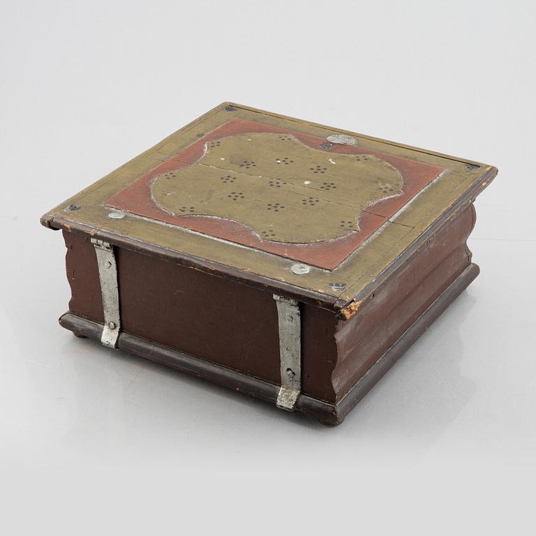 A wooden box, Sweden, dated 1776.