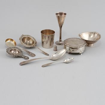 PARTI SILVER, 10 delar, 1800-tal respektive 1900-tal. Vikt 560 g.