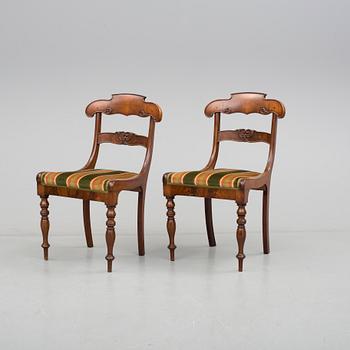 STOLAR, 7 stycken, senempire, 1800-talets mitt.