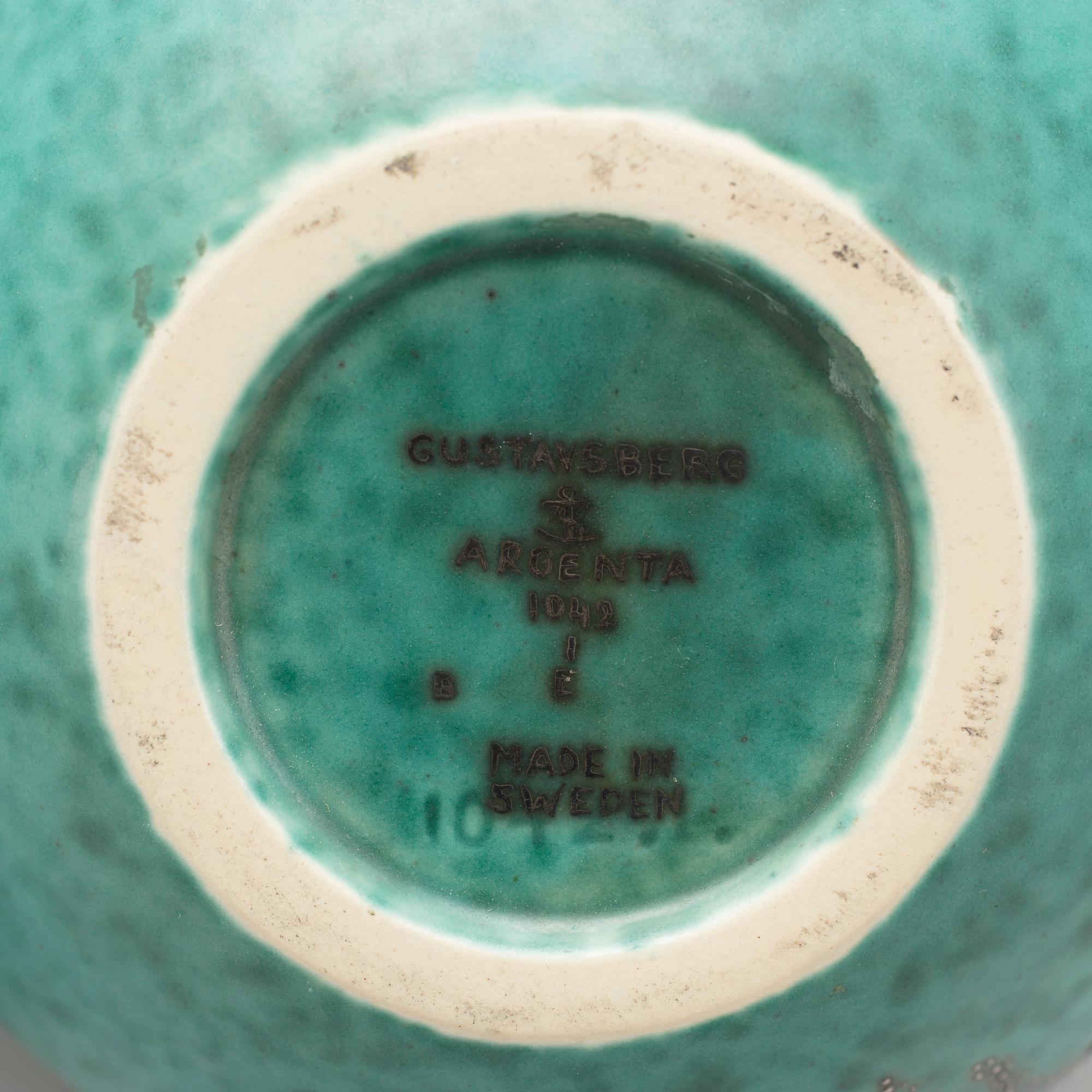 PARTI STENGODS, 4 delar, "Argenta", Wilhelm Kåge, Gustavberg.