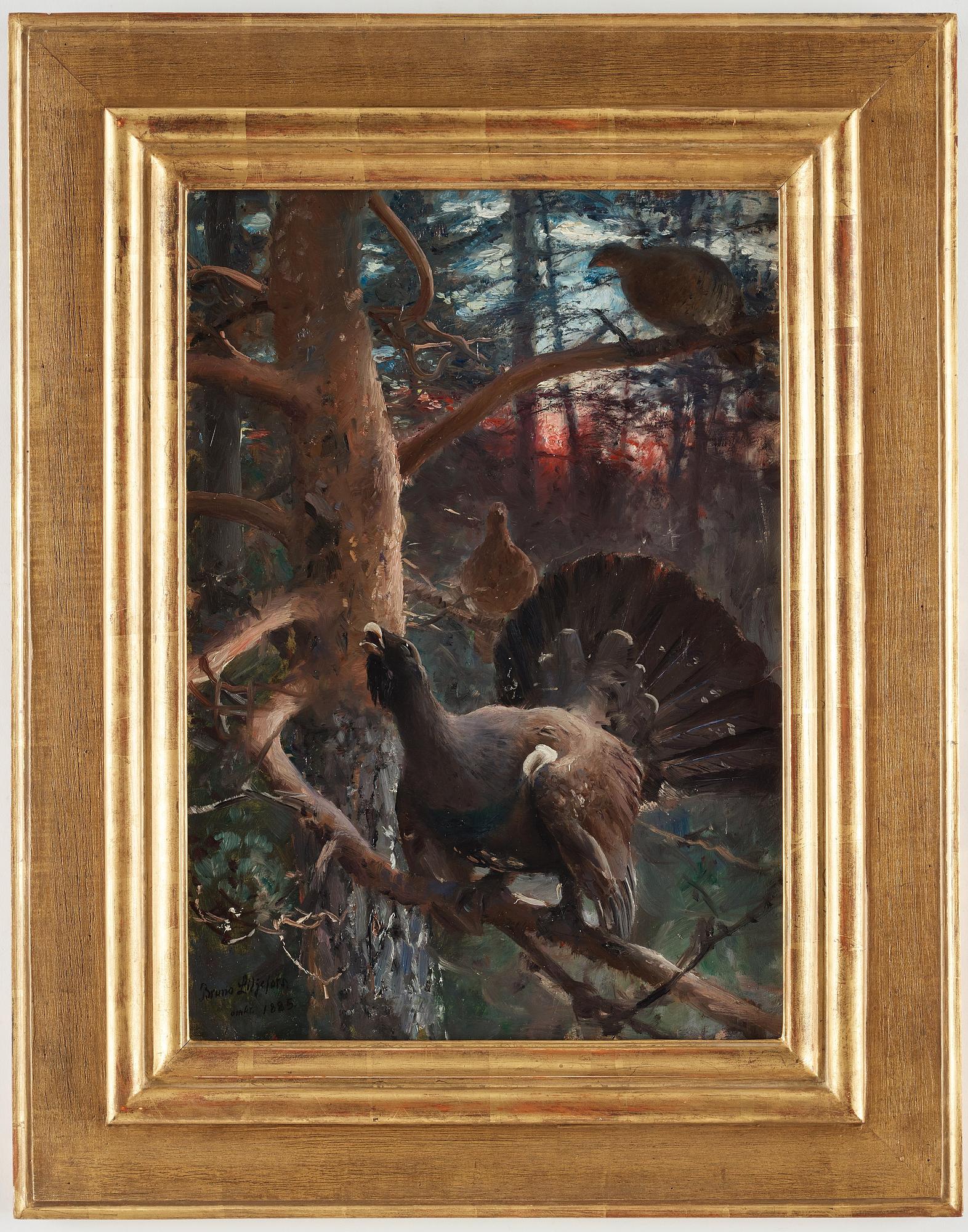 Bruno Liljefors, "Tjäderlek" (Capercaillies singing).
