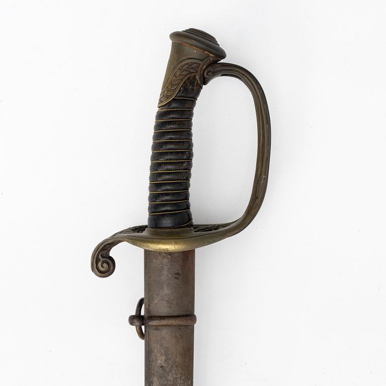 Saber, French, 19th century, with scabbard.