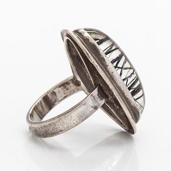 Erik Granit, ring, silver and rutilated quartz, Helsinki, 1962.