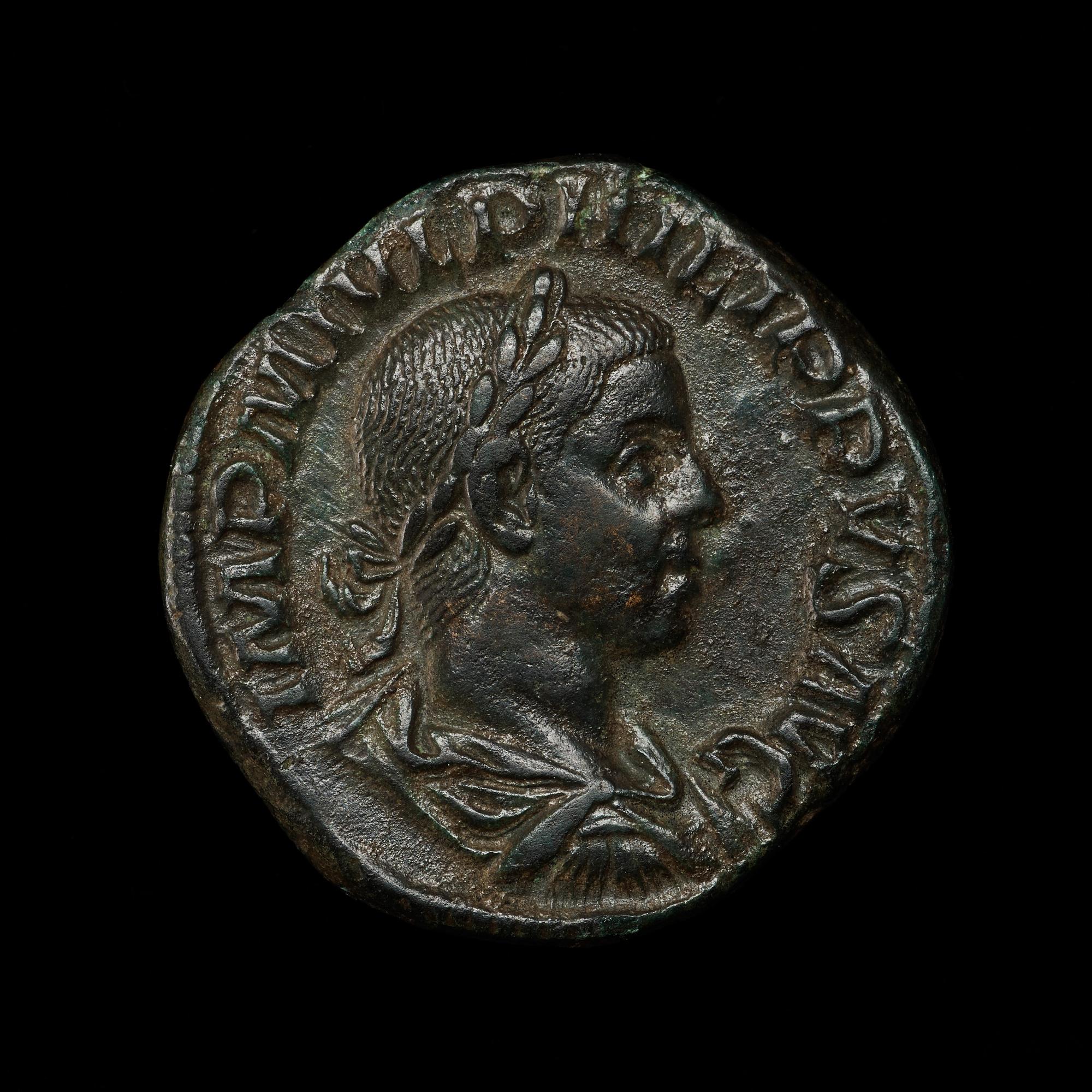 ANTIKT MYNT. Rom. Kejsardömet. Philip I  244-249. Sestertie.  Brons 18,52 g.