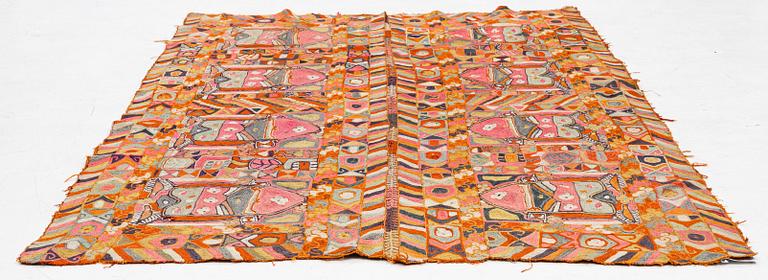 A semi-antique textile with embroideries, nomads, Iraq, c. 245 x 170 cm.