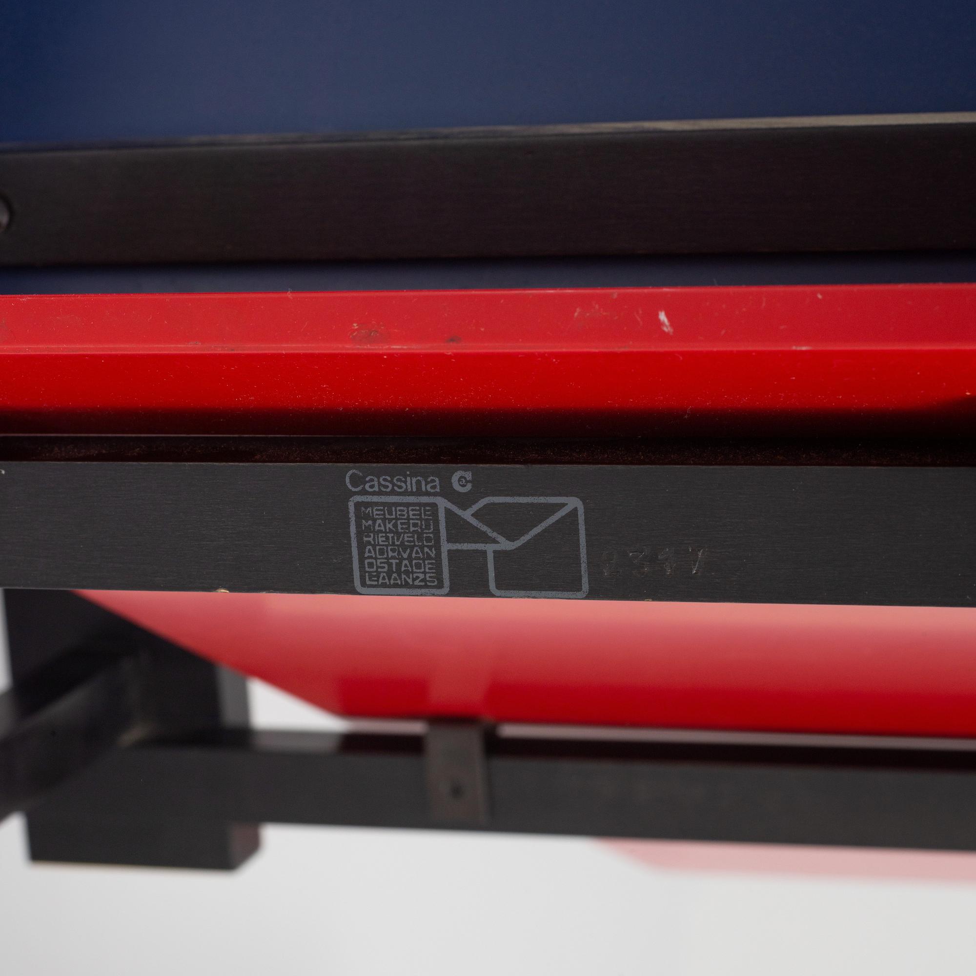 Gerrit Rietveld, easy chair, 'Red and blue chair', Cassina.