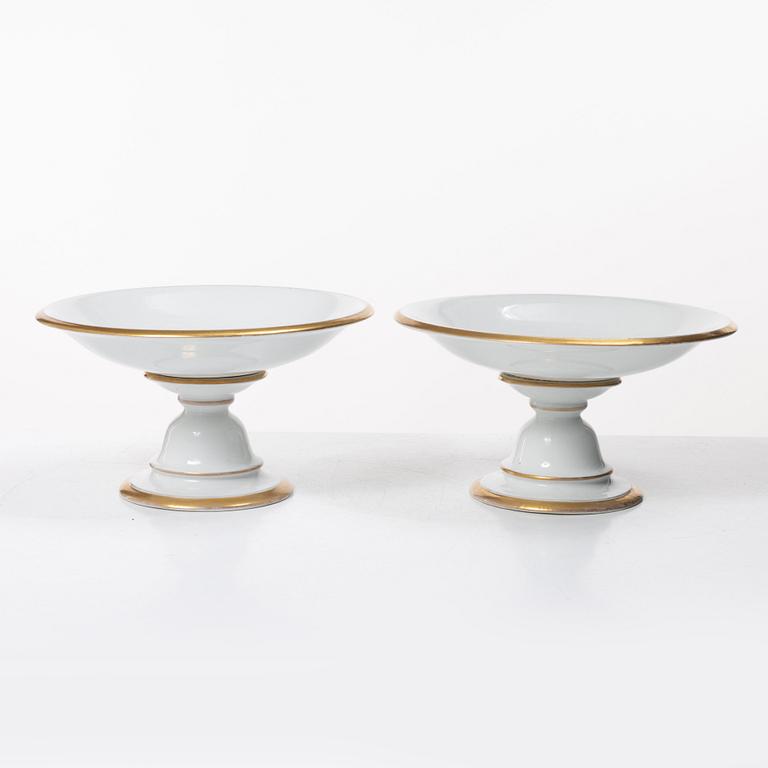 Pair of porcelain footed bowls, Bing & Gröndahl, 19th century.