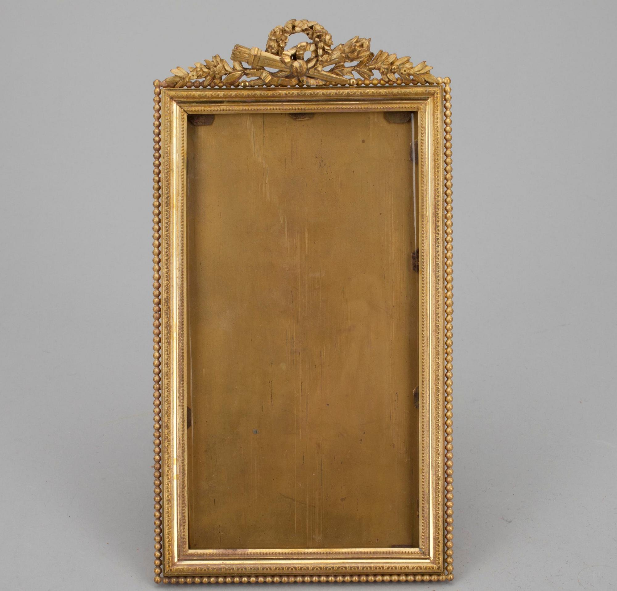 FOTOGRAFIRAM, förgylld brons och mässing, 1800-talets slut.