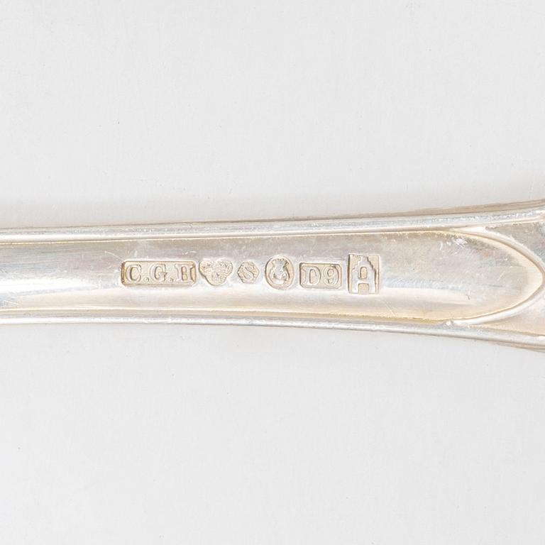 C.G. Hallberg, Bestickservis, 84 delar, silver, "Prins Albert", 1900-talets mitt.