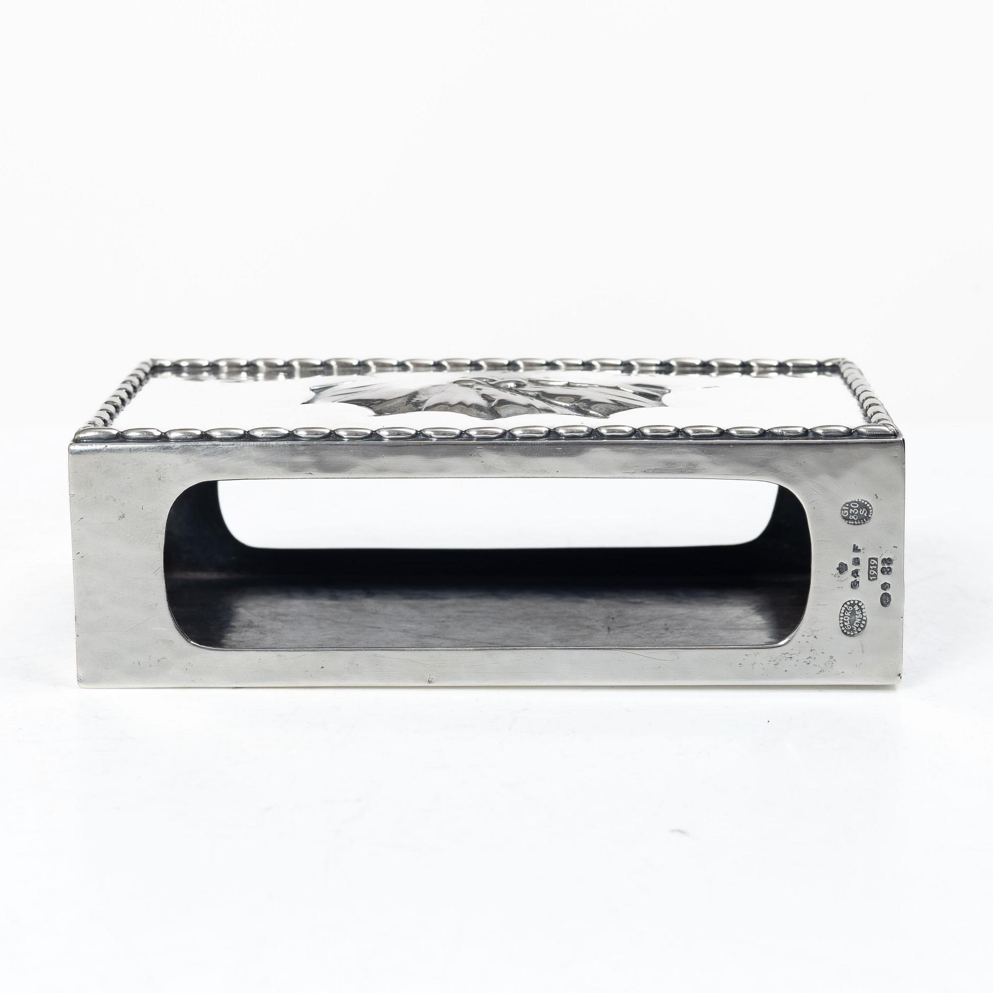Georg Jensen, A silver matchbox case, model 83, Copenhagen 1919.
