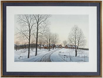 Reinhold Ljunggren · REINHOLD LJUNGGREN, färglitografi, signerad.