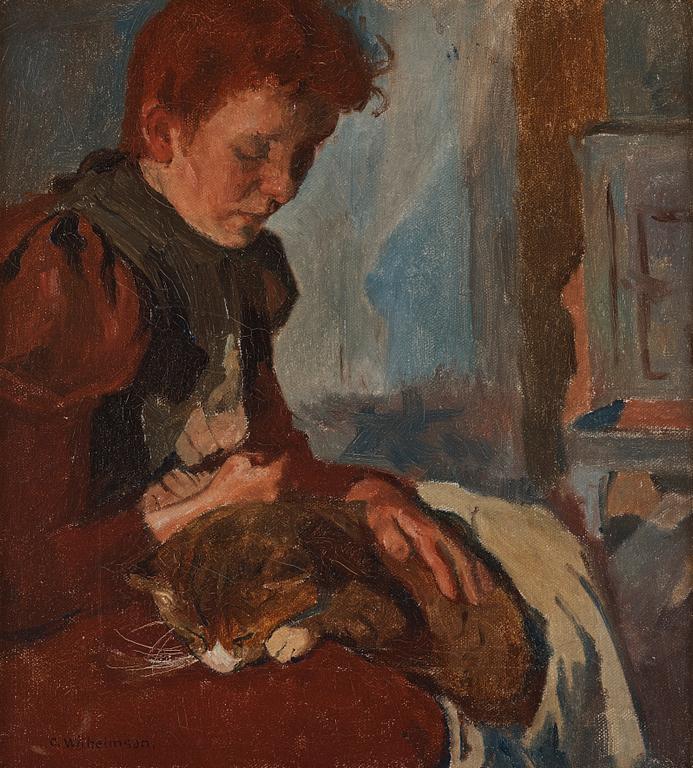 Carl Wilhelmson, "Flicka med katt" ("Nanny Boman").