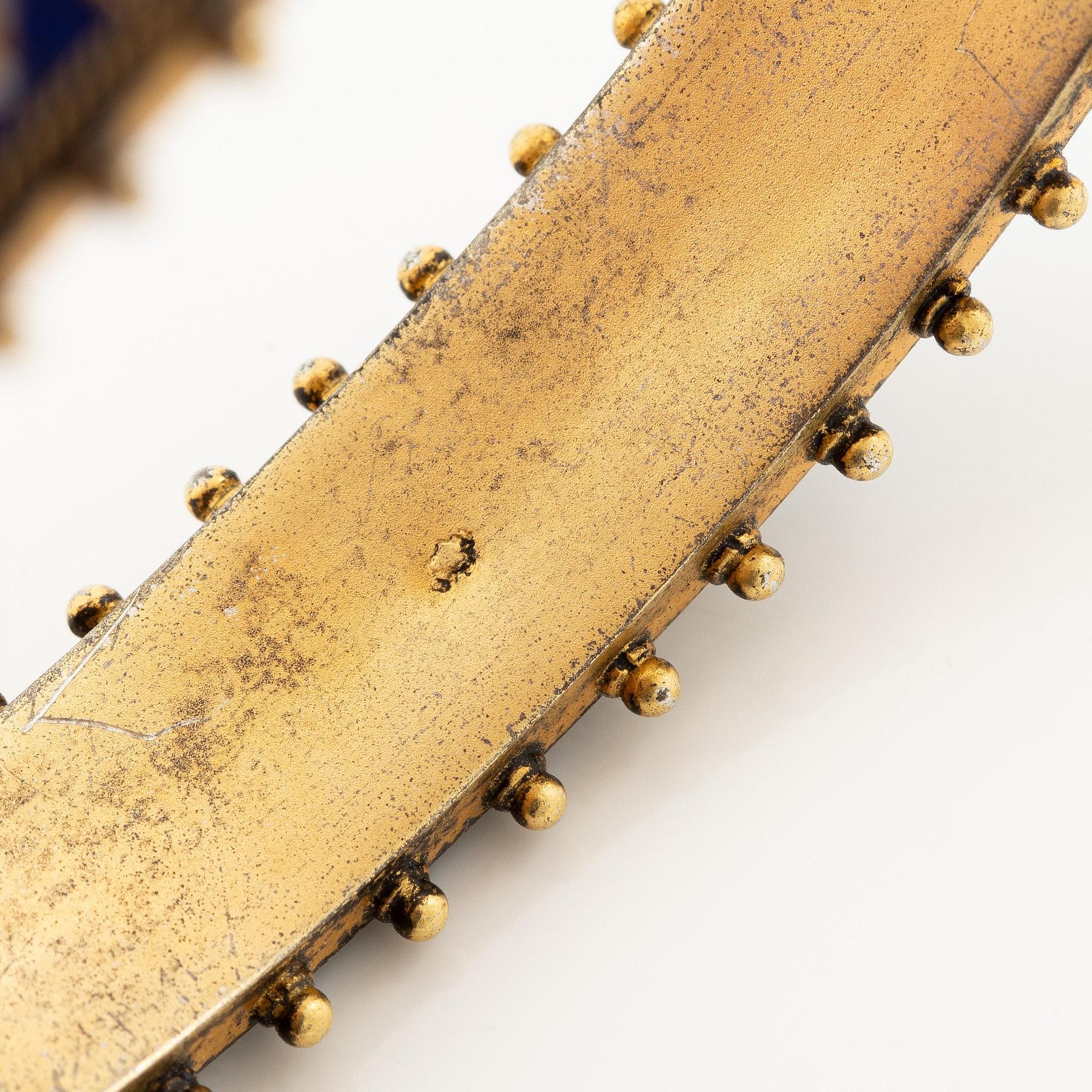 A gold plated micromosaic bangle, Victorian.