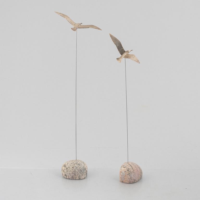 Rey Urban, two sterling silver birds, Stockholm 1996-1999.