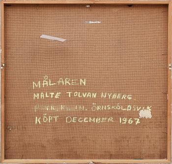 MALTE NYBERG TOLF, olja på pannå. Signerad XII.