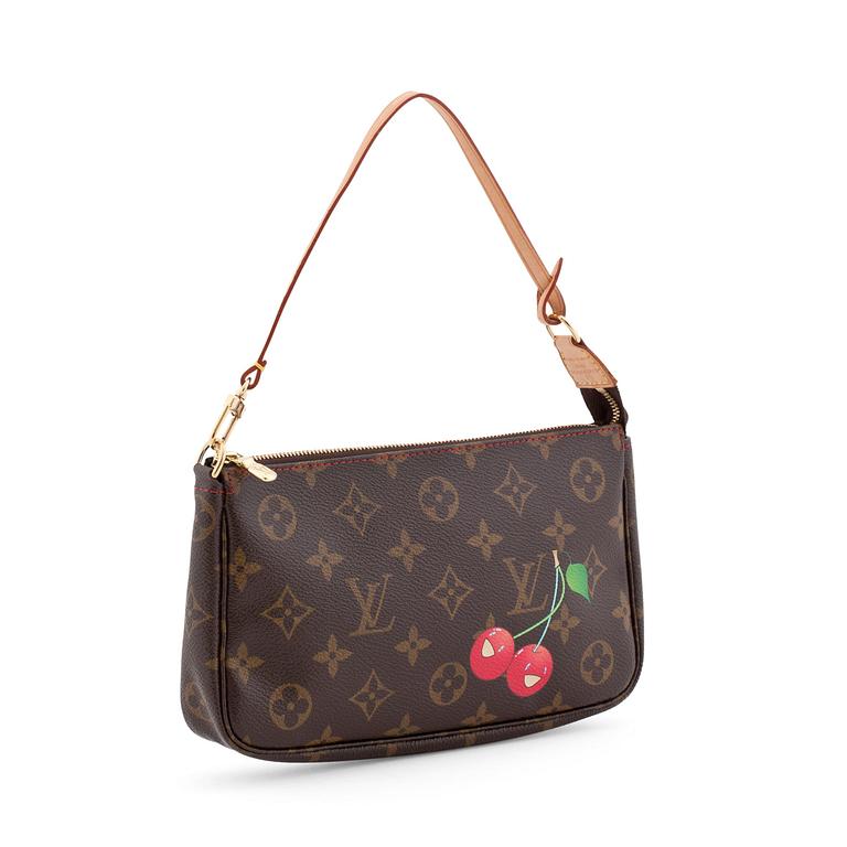 LOUIS VUITTON, a small momogrammed canvas shoulderbag, "Pochette" limited edition s/s 2005 by Takashi Murakami.