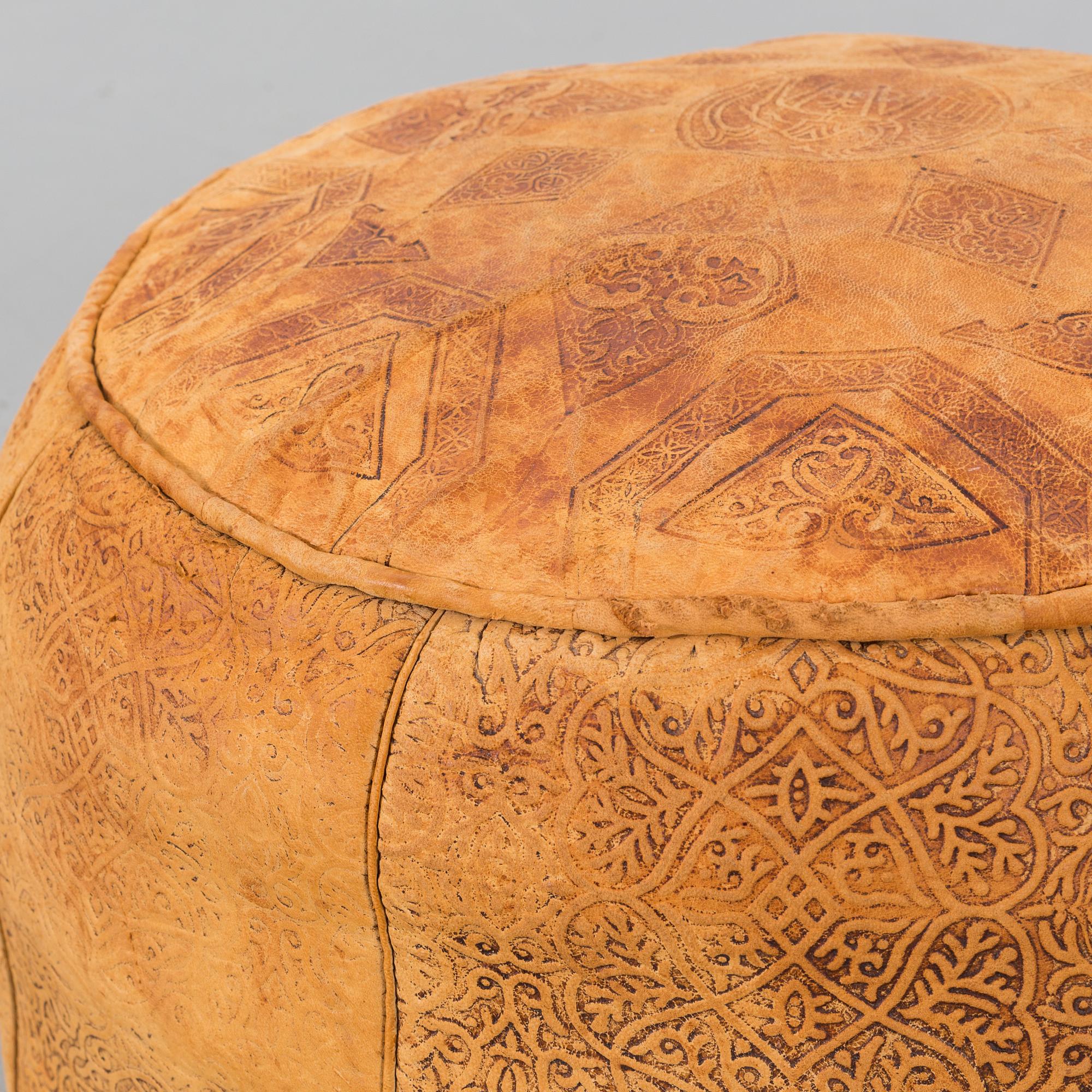 SITTPUFF, skinn. 1970-tal.