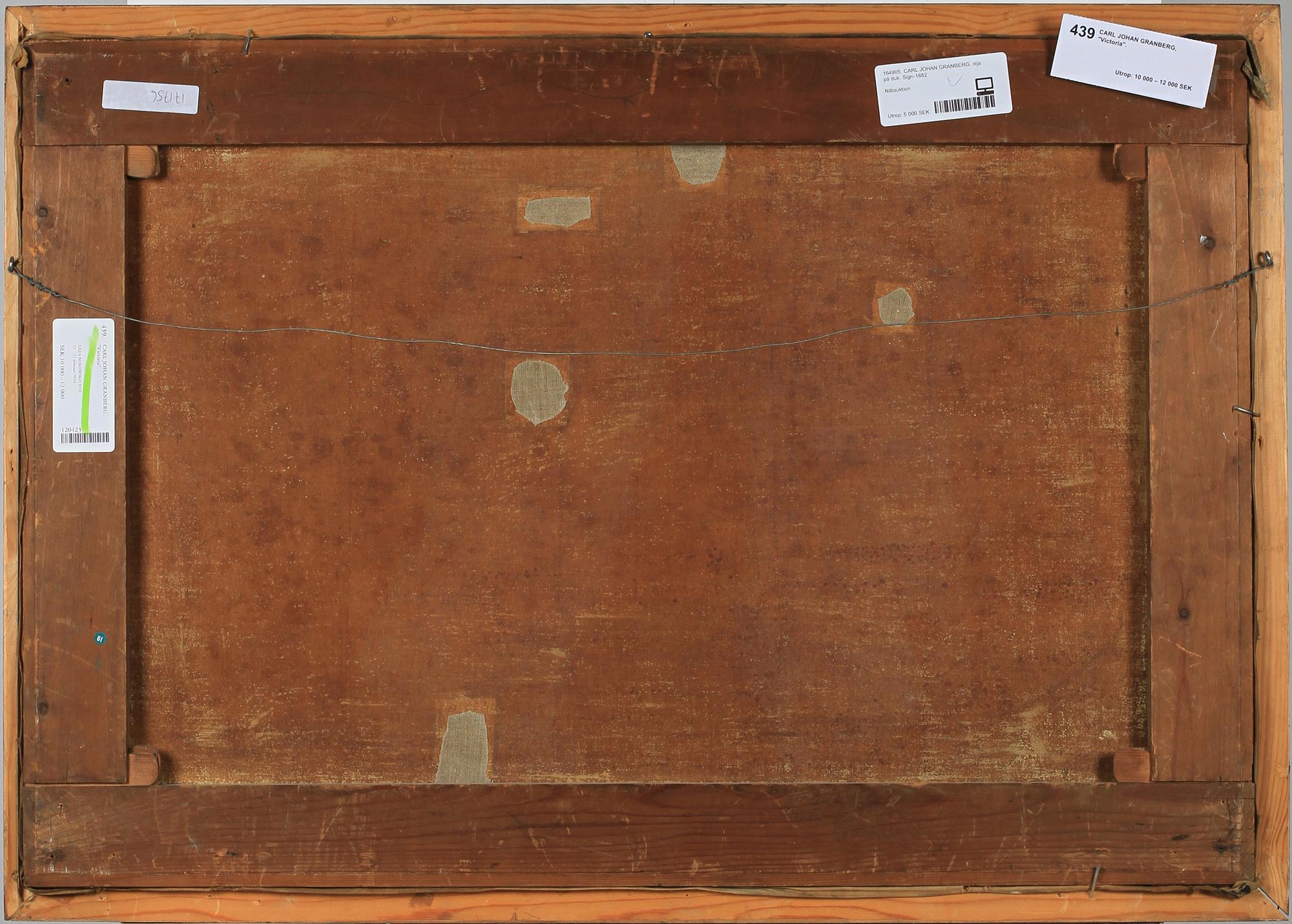 CARL JOHAN GRANBERG, olja på duk. Sign o dat 1882.