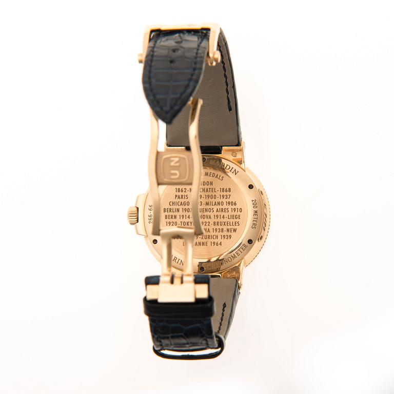 ARMBANDSUR, herr, Ulysse Nardin Marin Cronometer, 18K guld, läderrem, 2000-luku.