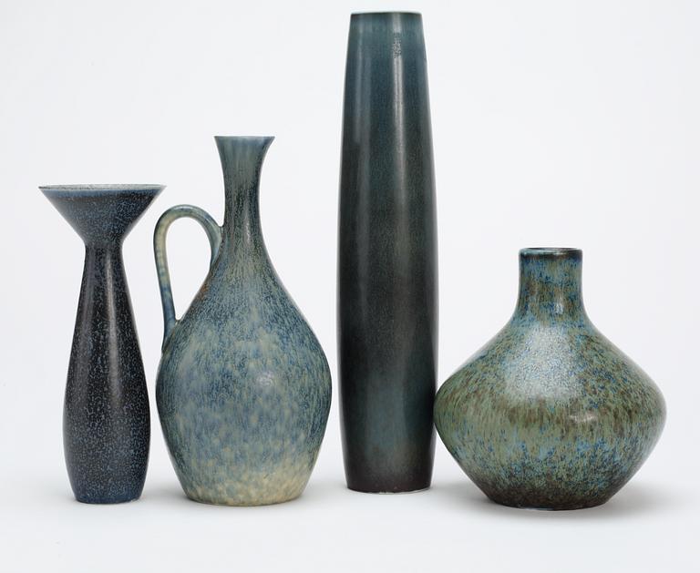 Four Carl-Harry Stålhane stoneware vases, Rörstrand.