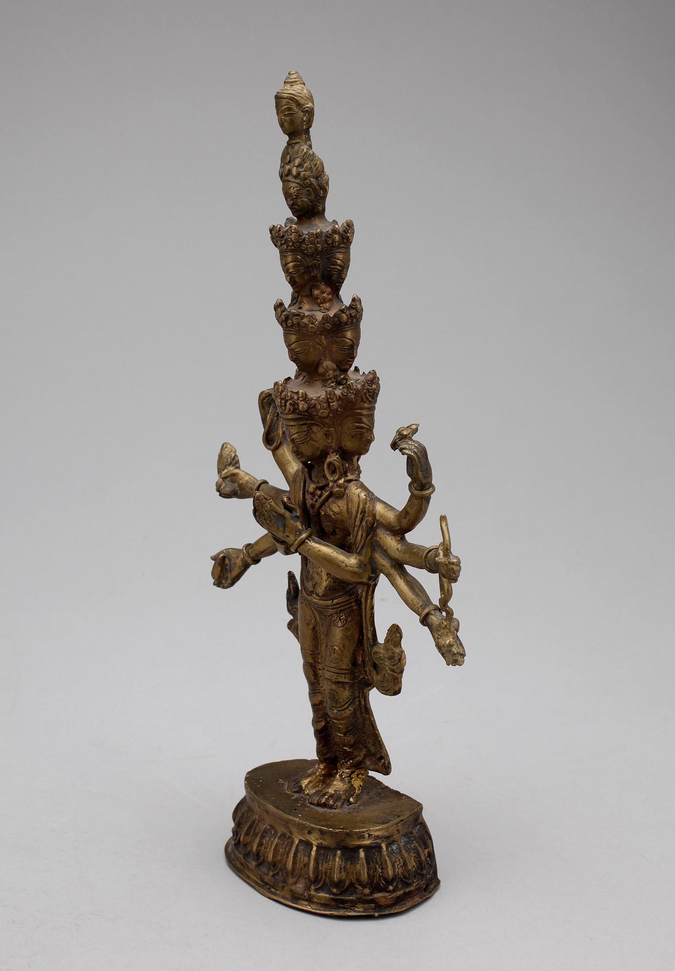 HINDUISK GUDOM, patinerad metall.