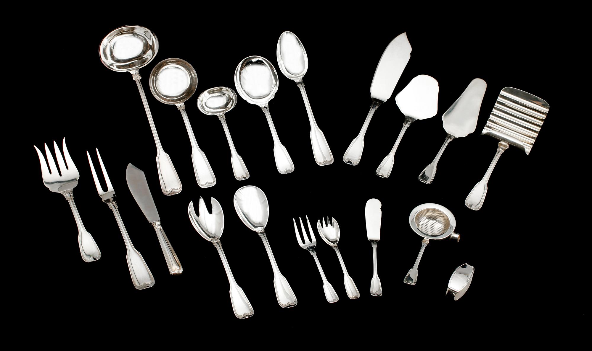 BESTICK, 193 delar, sterlingsilver, Koch & Bergfeld, Tyskland, 1900-tal. Vikt med knivblad ca 9916 g.