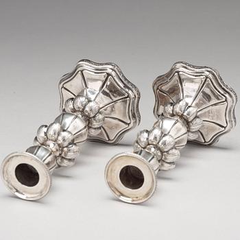 Olof Robert Lundgren, ljusstakar, ett par, silver, Åbo 1848.