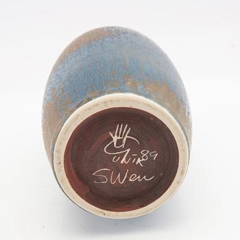 Sven Wejsfelt, vase Gustavsberg unique, signed and dated '89, stoneware.