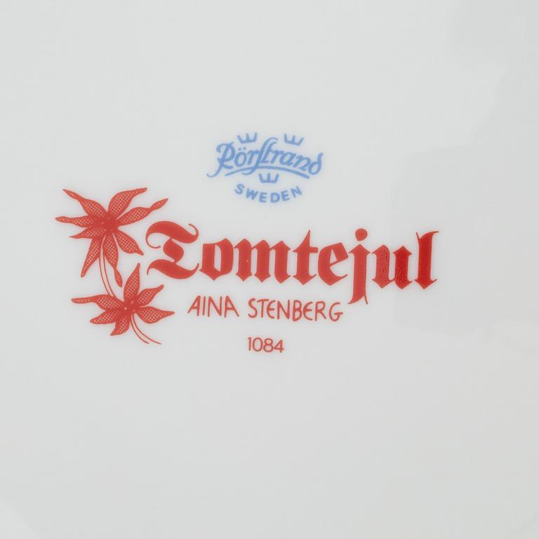 Aina Stenberg, servis, 24 delar, porslin, "Tomtejul", Rörstrand.