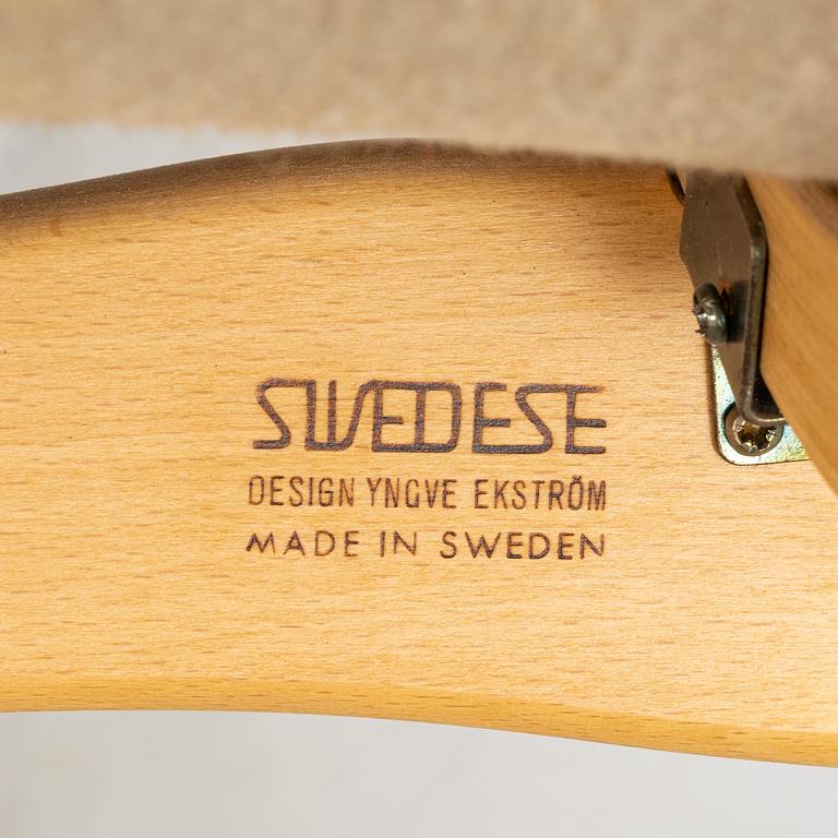 A 'Lamino' easy chair and stool by Yngve Ekström for Swedese, designed 1957.