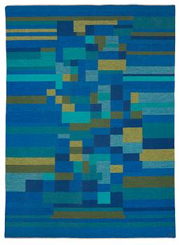 547. CARPET. Flat weave. 241 x 173,5 cm. Signed ÅB. Sweden around 1960-70.