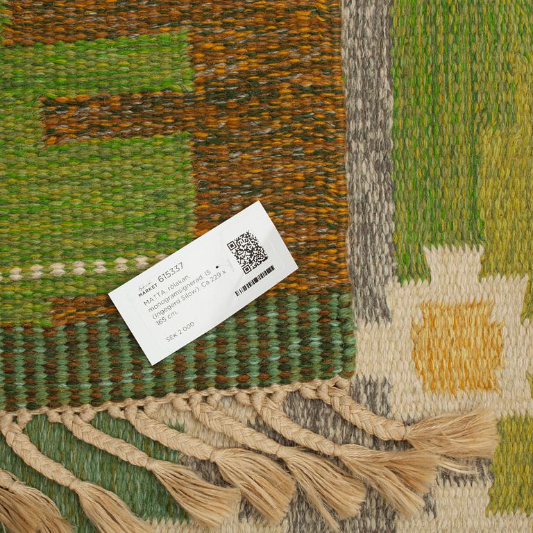 MATTA, rölakan, monogramsignerad, IS (Ingegerd Silow). Ca 229 x 165 cm.