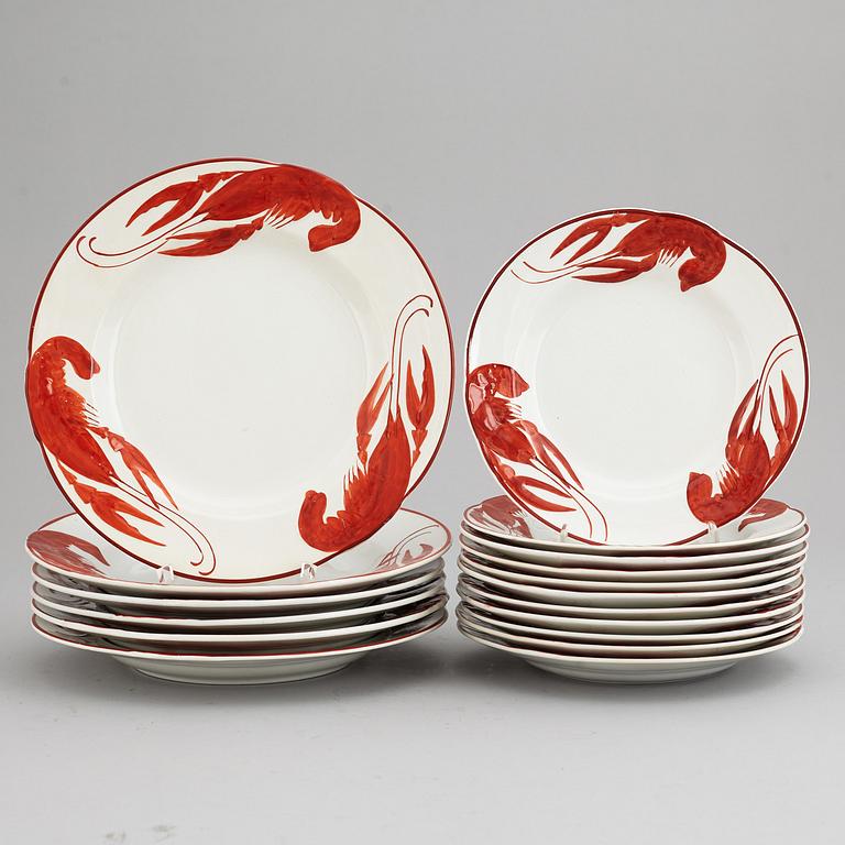 KRÄFTSERVIS, 17 delar, flintgods. Rörstrand, 1900-tal.