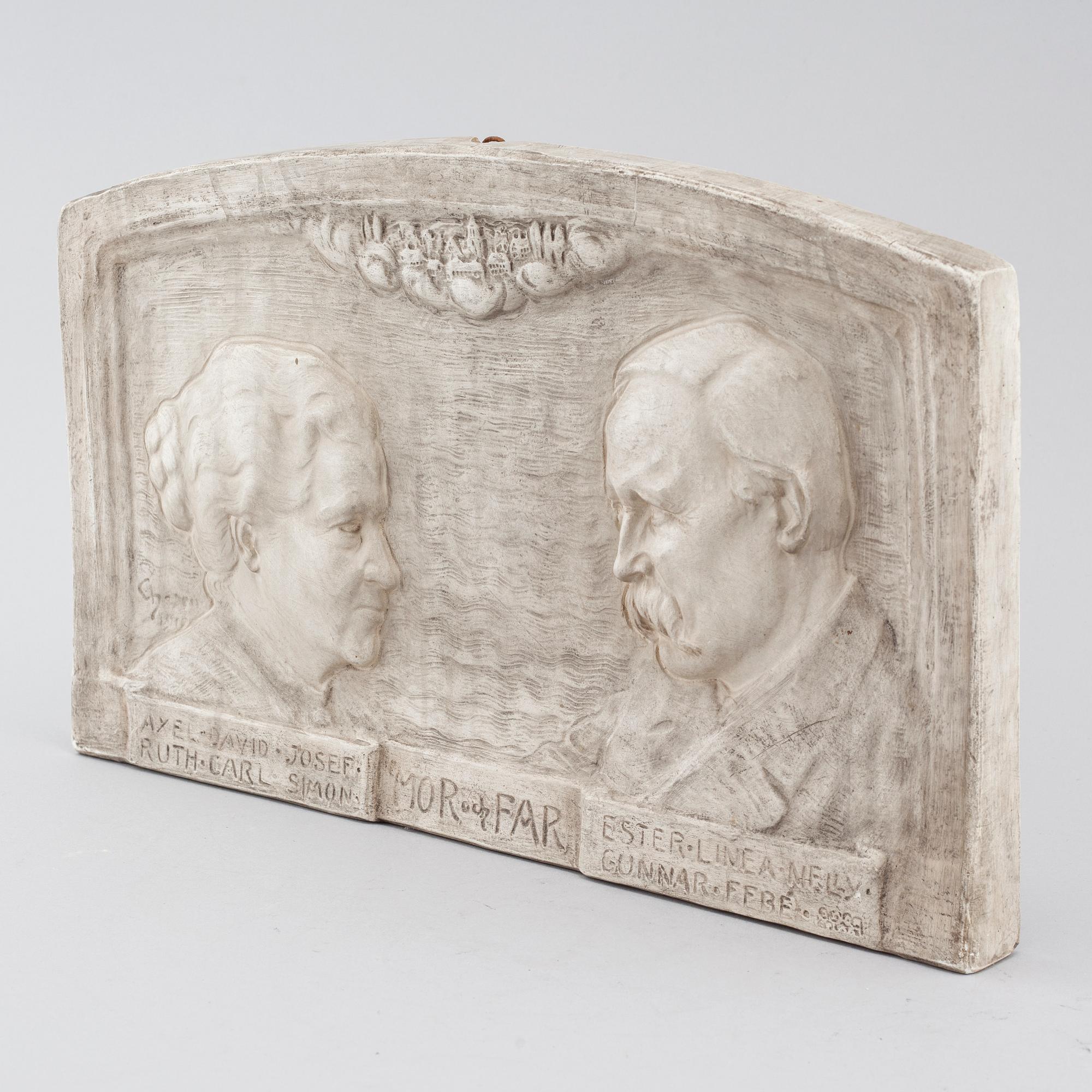 CARL CHRISTIAN CHRISTENSEN, wall plaque, plaster, signed and dated 1919.