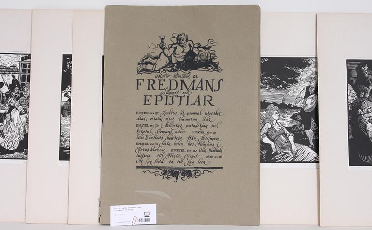 GRAFISKA BLAD, 6 st, "Fredmans Epistlar", sign o numr 58/100.