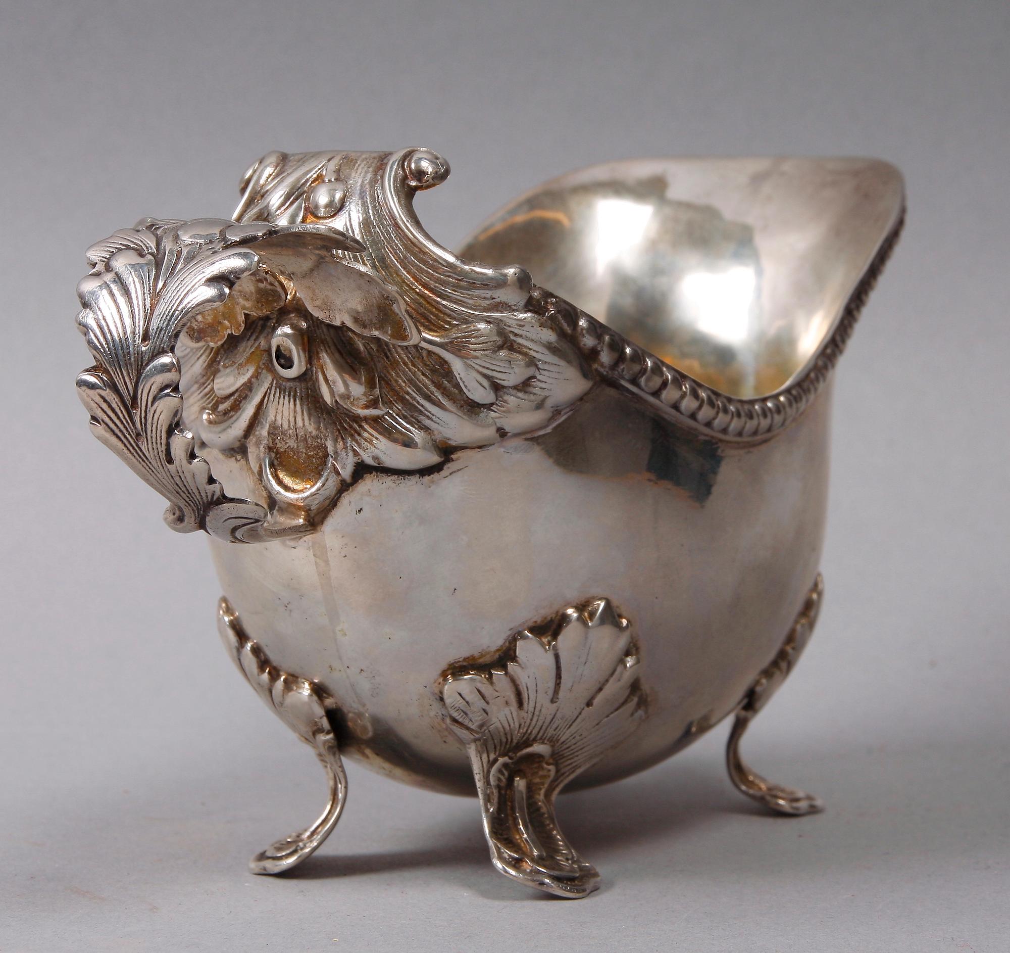 GRÄDDSNIPA, silver, rokokostil, importstämplar.