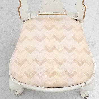 Chairs, 4 pcs, probably Bergslagen, mid-18th century, Late Baroque.