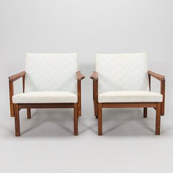 Aulis Leinonen, a pair of 1960s armchairs, model 1416, for Asko.