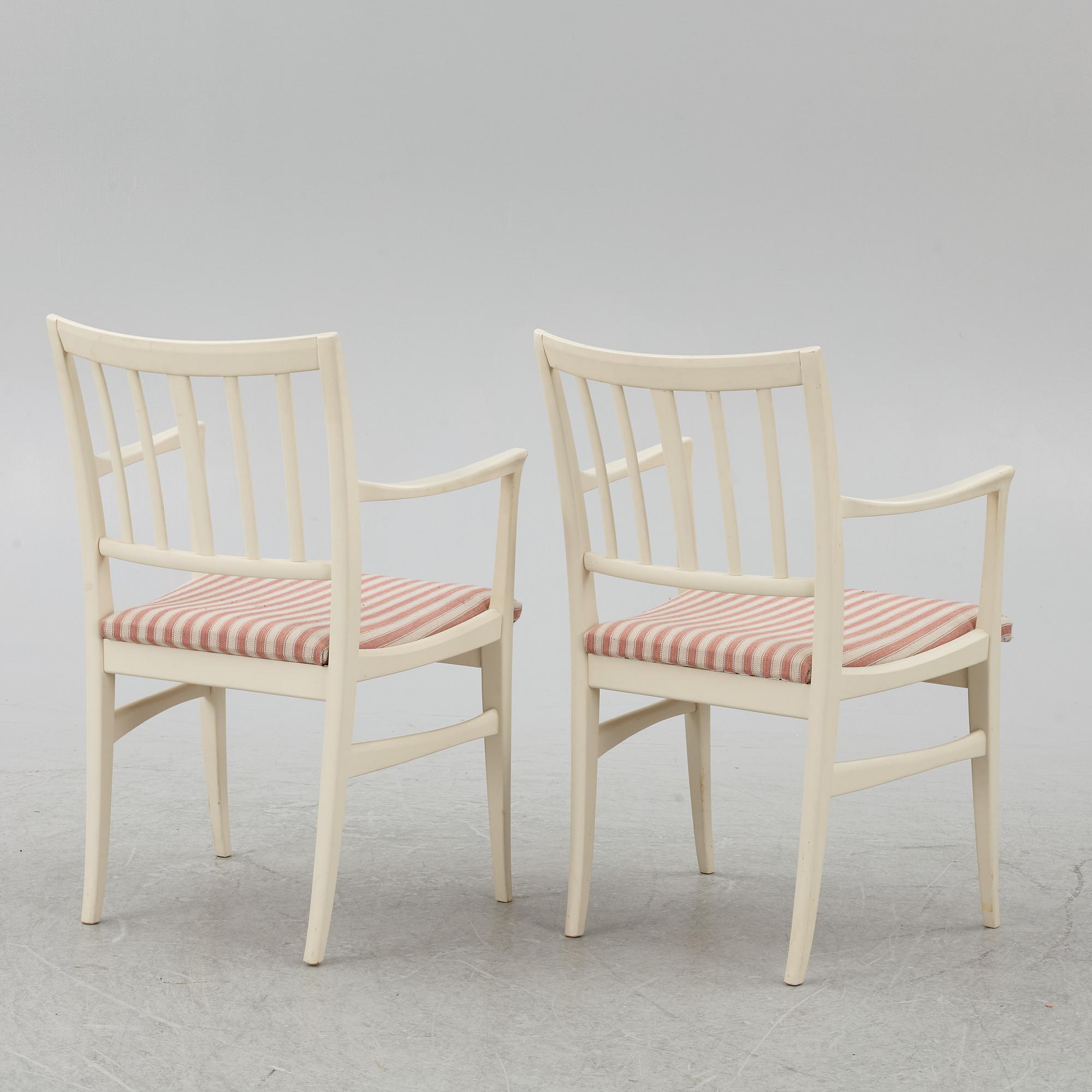 Carl Malmsten, dining table, 2 armchairs, 4 chairs, "Talavid", Waggeryd's Furniture Factory, second half of the 20th century.