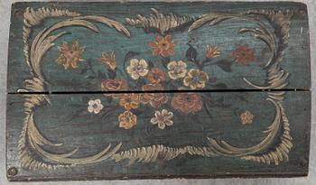 A 19th century painted box and casket.