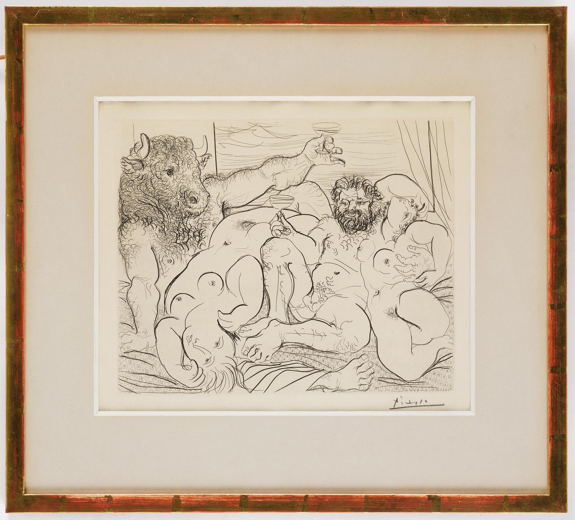 Pablo Picasso, "Scène bacchique au Minotaure".