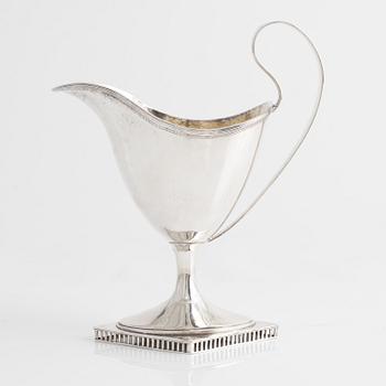 A Swedish early 19th century cream jug, silver, unidentified maker's mark. Empire.