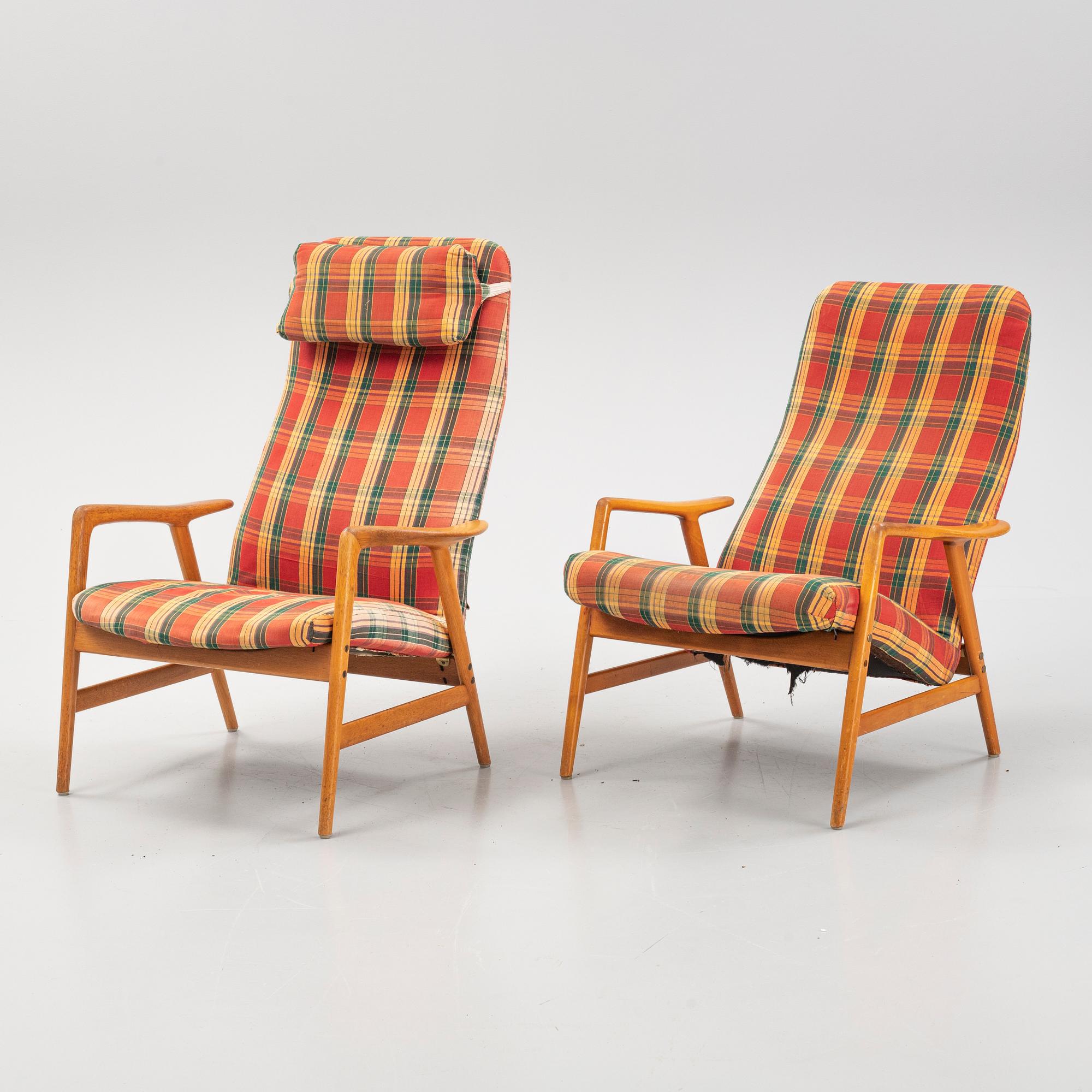 Alf Svensson, fåtöljer, ett par, "Studio", Bra Bohag, Ljunge Industri, 1950/60-tal.