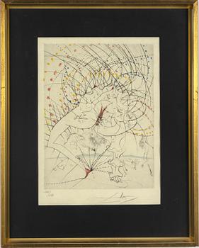 Salvador Dalí, coloured etching, signed and numbered, 120/145.