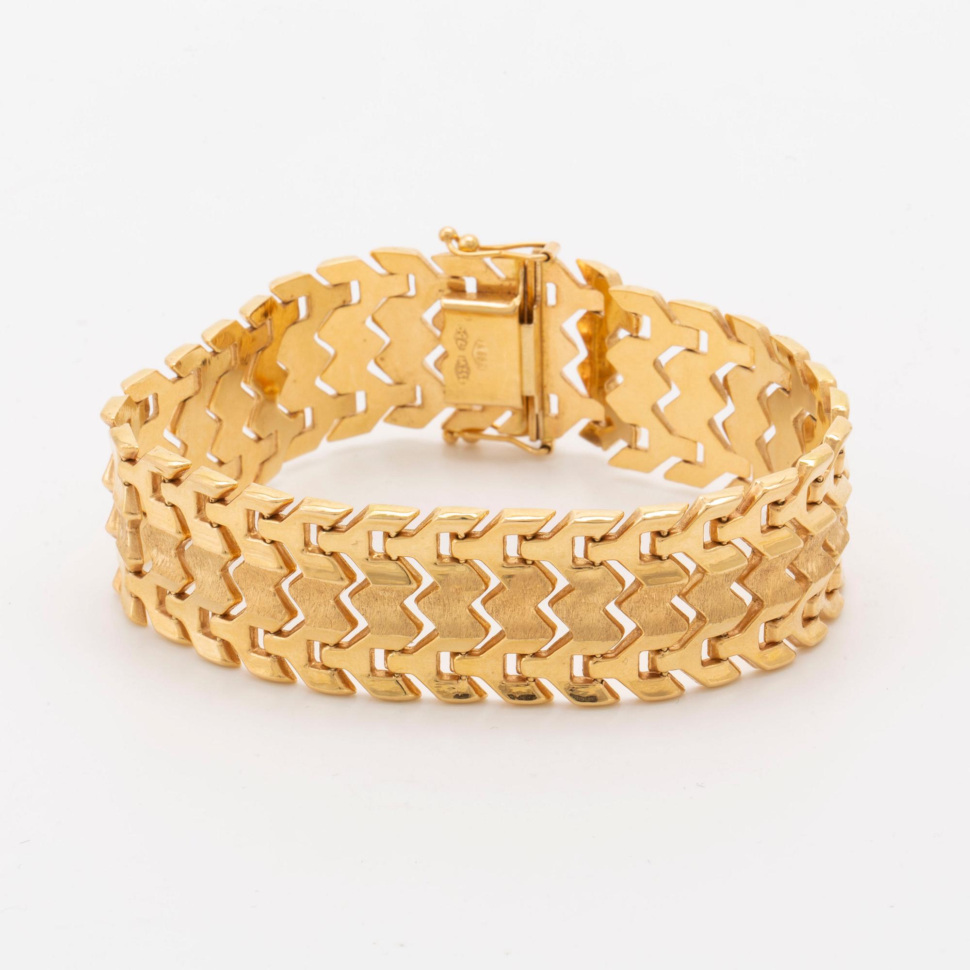 Goldbracelet 18k gold, 32,3 g, approx 19 x 2 cm.