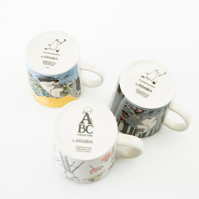 Cups 8 pcs and jar with lid Moomin characters/ Mumin Arabia Finland.