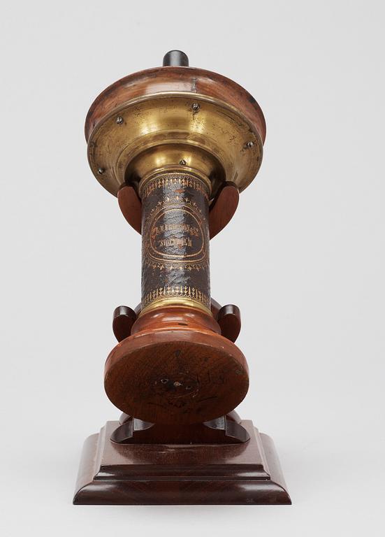 A table telephone by L.M Ericsson, 19th Century. The stand is a copy of the original model.