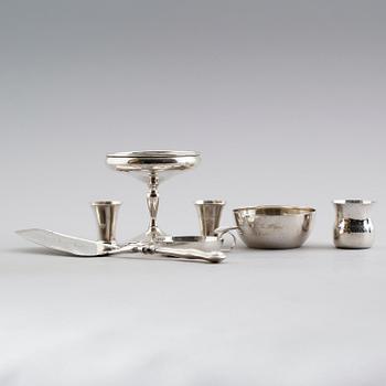 SAMLING SILVERFÖREMÅL, 7 delar, bla MEMA. Vikt ca 385 g.
