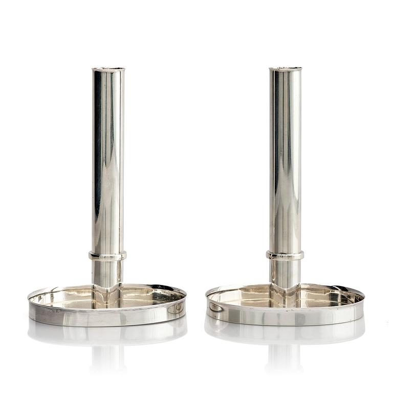 Sigurd Persson, a pair of silver candlesticks, Stockholm 1965.