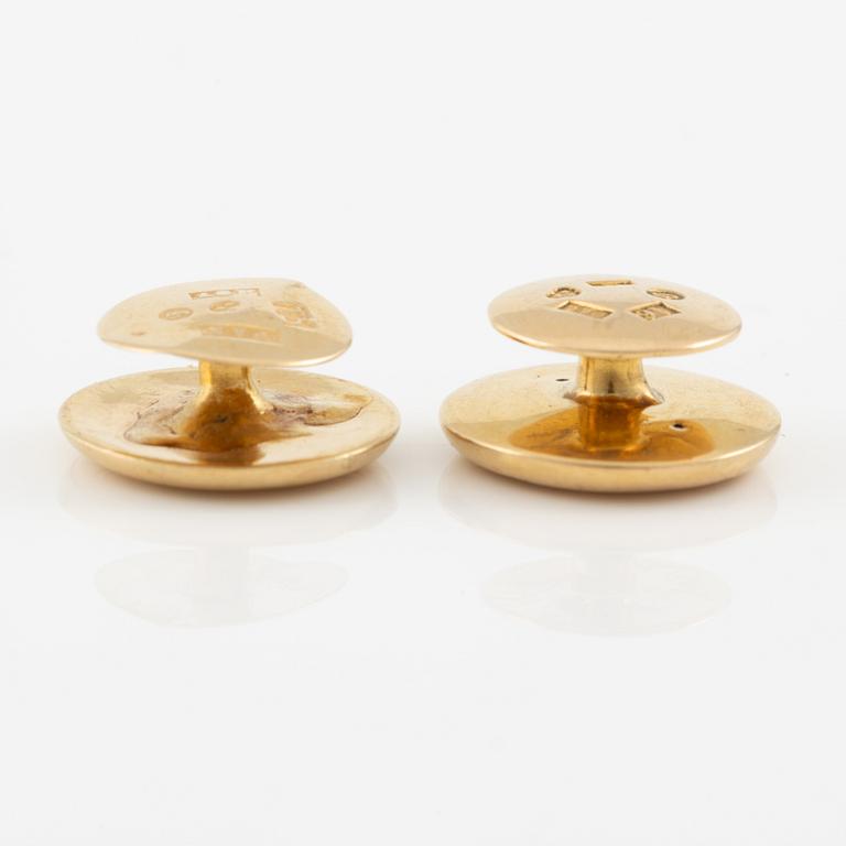 Cufflinks, six pieces, 18K gold.